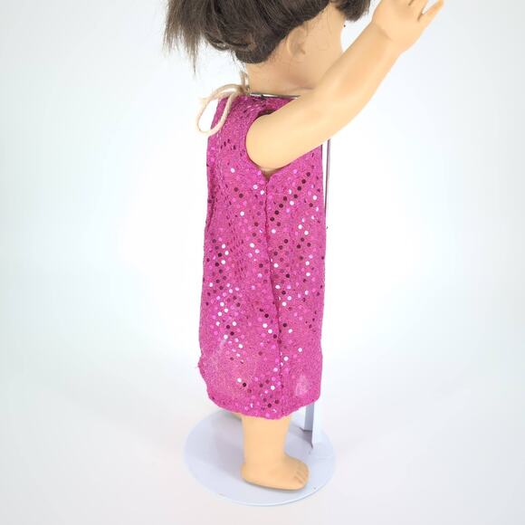 No Brand Hot Pink Sequin Mid Calf Doll Dress for 18 inch Dolls - Good Condition - Picture 5 of 8